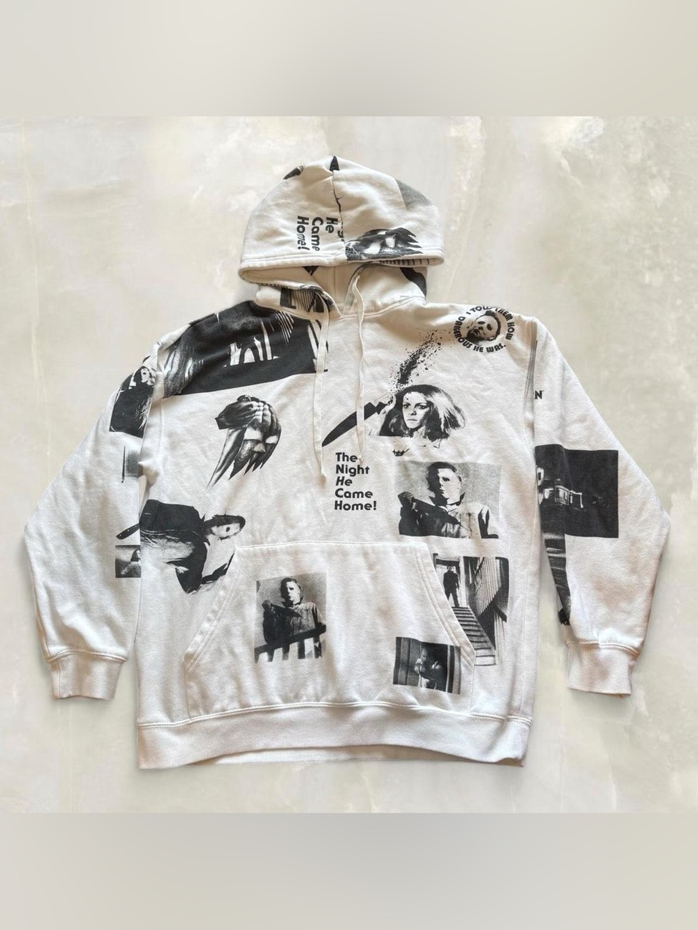 Halloween John Carpenter Movie AOP B&W Merch Graphic Hoodie